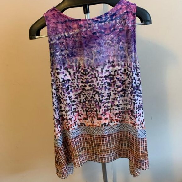 Analilli Purple, mosaic and multi design tunic( Top only) - Picture 1 of 8